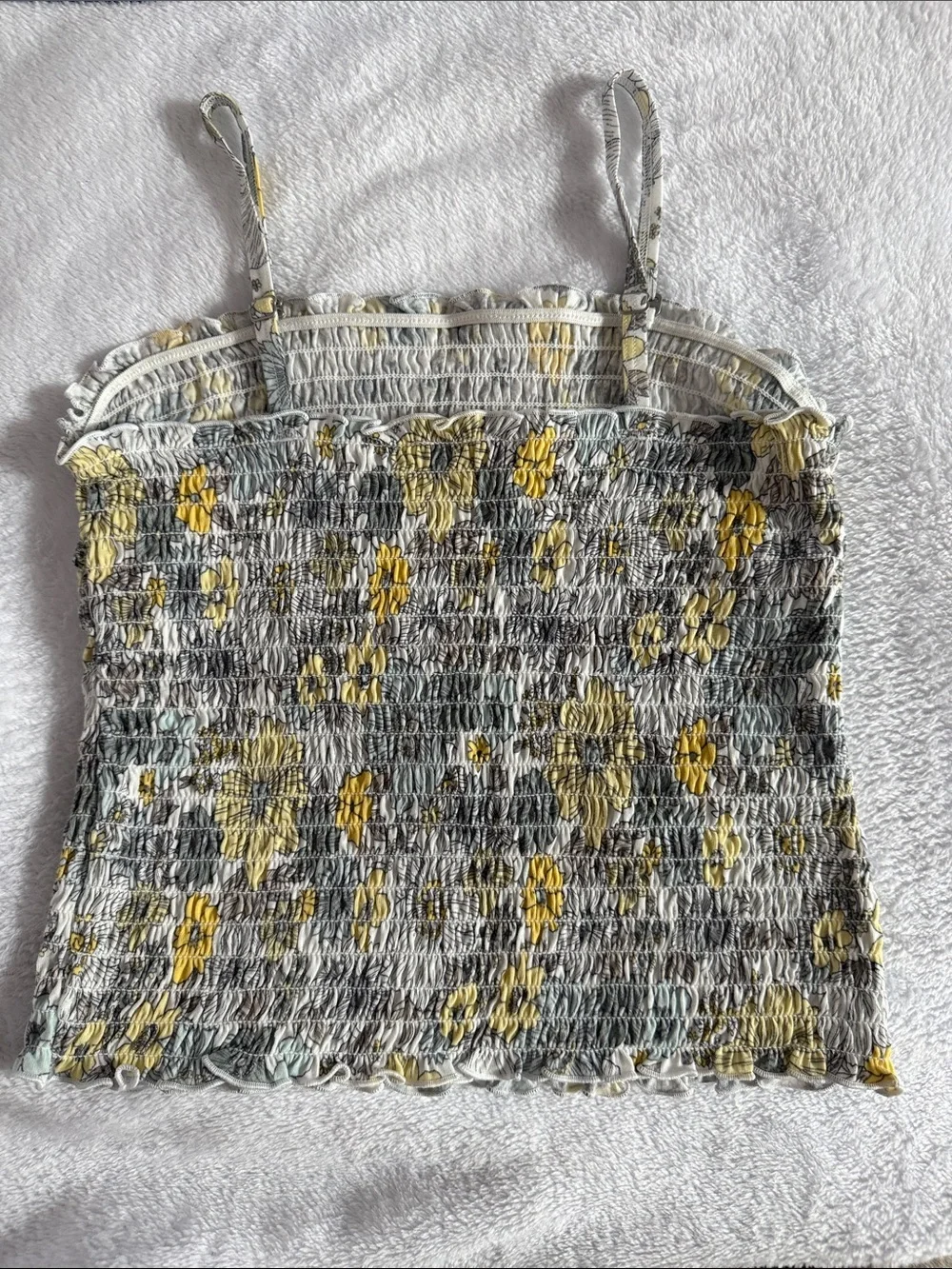 Abercrombie & Fitch Yellow Floral Smocked Cami